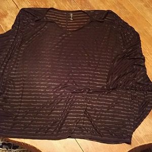 Lane Bryant see-through striped blouse